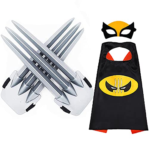 AODAI Superhero Wolverine Masks and Capes Superhero Toys Wolverine Claw Pretend Games Costume Accessories for Boys AODAI Superhero Wolverine Masks and Capes Superhero Toys Wolverine Claw Pretend Games Costume Accessories for Boys