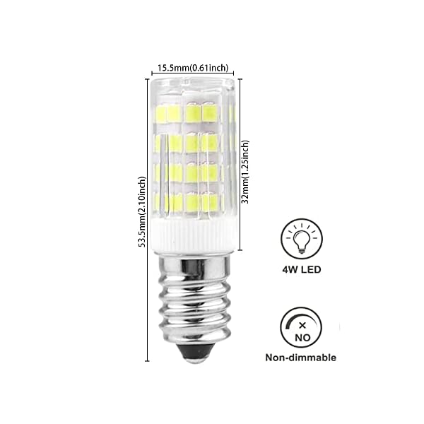 MZMing 4 Stück E14 LED Birne 4W für Dunstabzugshaube Led Kaltweiß Birne 6000K Led Kühlschrank Nicht Dimmbar Leuchtmittel… – Bild 3