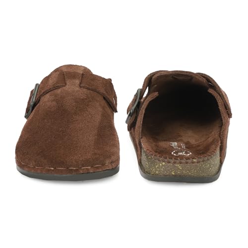 Image of Premium Orthopedic Suede Leather Mules, Lightweight Slip-On Design with Anti-Skid Sole, Cushioned Footbed, Pain-Free Comfort for Indoor Outdoor Use
