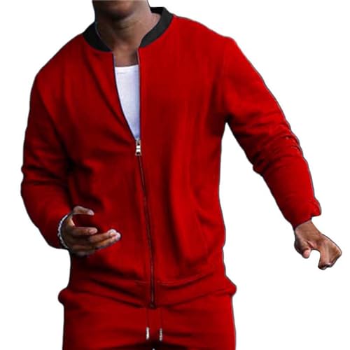 Mens Casual Varsity Jacket Lightweight Suede Bomber Jacket Winter Long Sleeve Zipper Vintage Jacket for Men