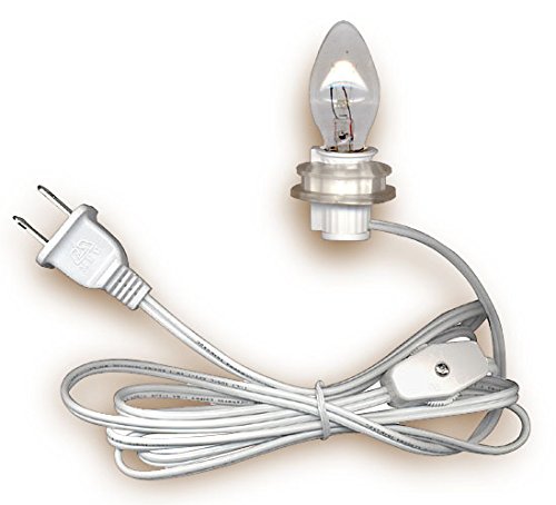 National Artcraft® 6' White Lamp Cord with Push-in Socket, Rotary Switch, End Plug and Bulb (Pkg/5)