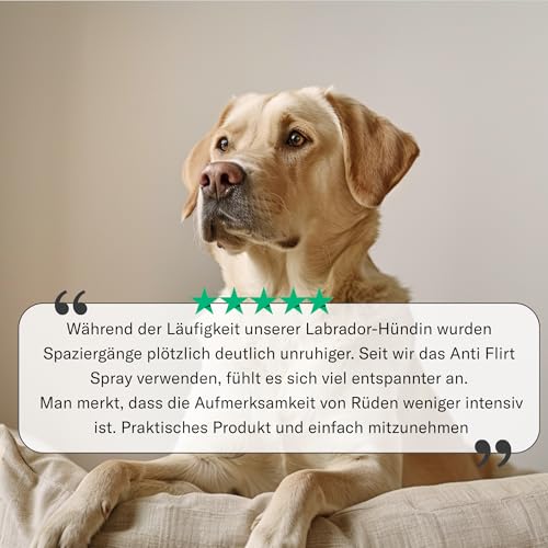 Sensipharm Anti Flirt Spray für Hunde – maskiert Läufigkeitsgeruch bei Hündinnen, reduziert unerwünschte Aufmerksamkeit von Rüden – natürliche Duftformel, 100 ml