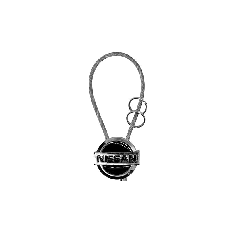 Premium Car Keychain, Metal Key Ring Holder, Silver and Black logo