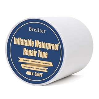 Breliter Inflatable Waterproof Repair Tape - Waterproof TPU Patch Repair Kit, Sealing Repair Tape for Air Mattress, Bounce House, Inflatable Toys, Swimming Ring - 4in x 6.6ft