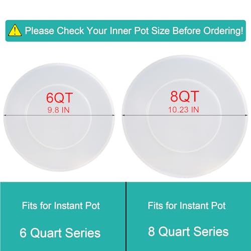 Image of Silicone Lid for Instant Pot 8QT (10.23IN), Premium Silicone Cover Accessories Fits Instant Pot 8 Quart, Reusable Lid Replacement for Instantpot Inner Pot, Bowl and Microwave Cover for Food