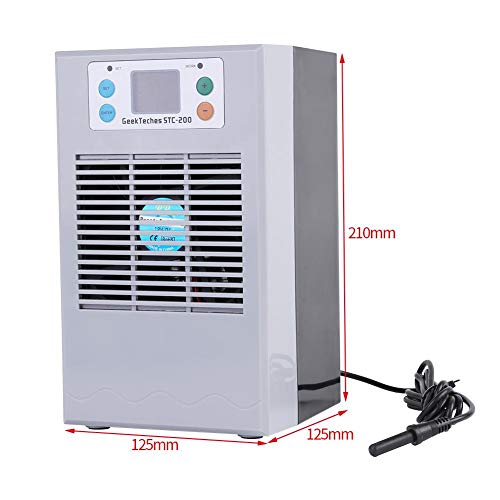 Yosooo Aquarium Thermostat, 100-240V Digital Fish Tank Water Cooling Heating Machine Fish Tank Chiller Heater for Small-Scale Refrigeration Heating Aquaculture(STC-200 35L)