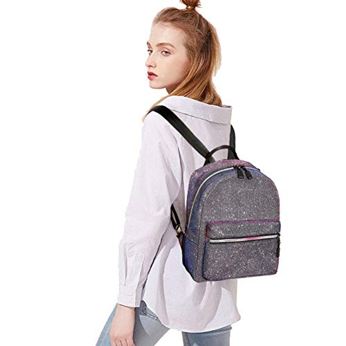 Mochila feminina Maserfaliw, mochila brilhante, mini mochila feminina de couro sintético moderna com