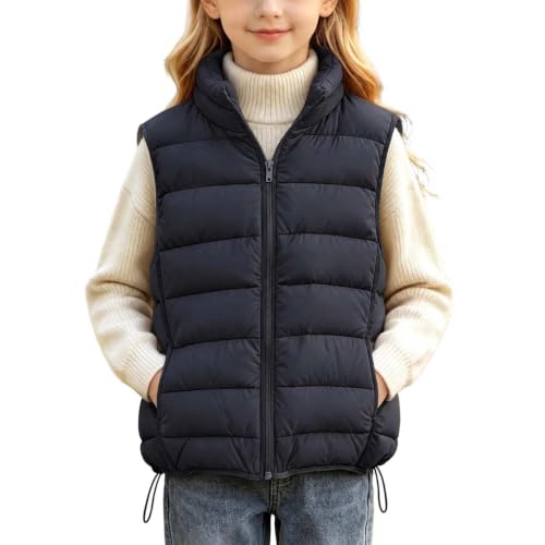 Girls Puffer Vest Quilted Stand Collar Zipper Sleeveless Warm Winter Vest - image 1