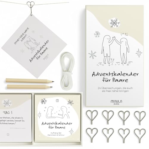 Adventskalender Paare 2025 – Adventskalender für Paare mit 24 liebevoll gestalteten Karten – Set für gemeinsame Erlebnisse, Nähe & Liebe – Originelles Geschenk für Partner, Freundin oder Freund