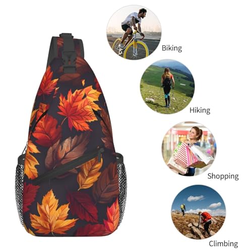 Bolso tipo bandolera con estampado otoñal para mujer y hombre miniatura 6