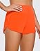 CRZ YOGA High Waisted Running Shorts for Women - 2.5'' Liner for Gym Athletic Workout with Zip Pocket Breathable Neon Orange Medium