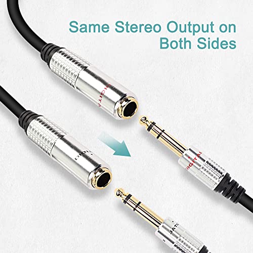Cable divisor audio Jack 6.35mm 1/4 TRS Y 0.5 m miniatura 4