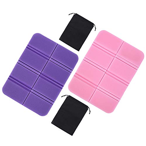 MIZOMOR 2Pcs Portable Lightweight Mini Waterproof Folding Mat Foam Sitting Pad XPE Seat Mat Outdoor Seat Mat Folding Seat Cuchion for Outdoor Camping Hiking Backpacking Mountaineering Picnic 2 Bags