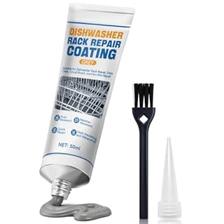 Allisway Kit Reparation Rouille Panier Lave Vaisselle, Revêtement Réparation Panier Lave-Vaisselle, Mastic Acrylique Gris, Imperméable, Réparation Ultra-Efficace, Longue Tenue et Durable, 50 ml