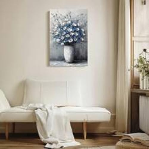 Peinture 50x70cm InternalFrame vase bleu et blanc affiche murale premium - 4