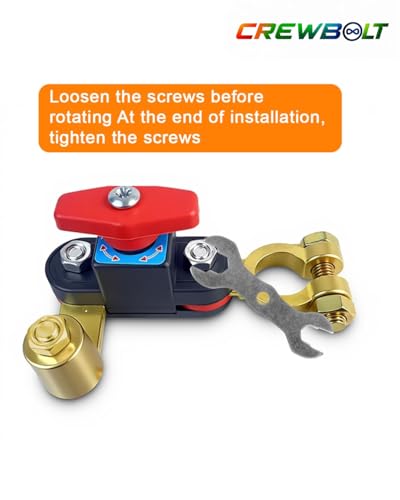 Image of Battery Disconnect Switch 12V /24V Heavy Duty, Pure Copper Battery Cut Off Switch with Knob Control, Universal Battery Isolator Terminal for Car, Truck, SUV, RV, Boat, Marine, ATV