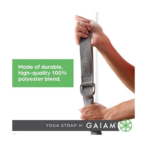 Gaiam Yoga Strap Premium Athletic Stretch Band with Adjustable Metal D-Ring Buckle Loop | Exercise & Fitness Stretching for Yoga, Pilates, Physical Therapy, Dance, Gym Workouts - Image 5