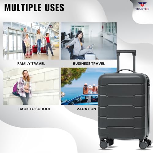 Image of 28-Inch Hard-Shell Luggage Suitcase | Lightweight 3.7 kg | 360 Spinner Wheels | 2-Way Zipper | Multi-Functional Lock | Business & Family Travel Trolley Bag (1, Dark GREY-20INCH)