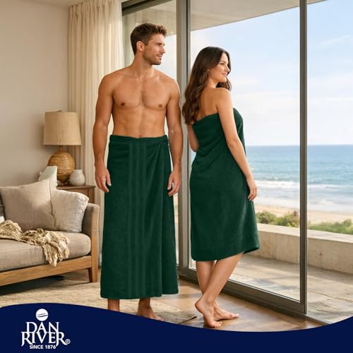 Image of DAN River 2 Pack Bath Sheets Extra Large 35x70, Large Bath Towels for Adults, XL Oversized Heavy Duty Towel Set, 600 GSM 100% Ring Spun Cotton, Soft Quick Dry, Huntergreen