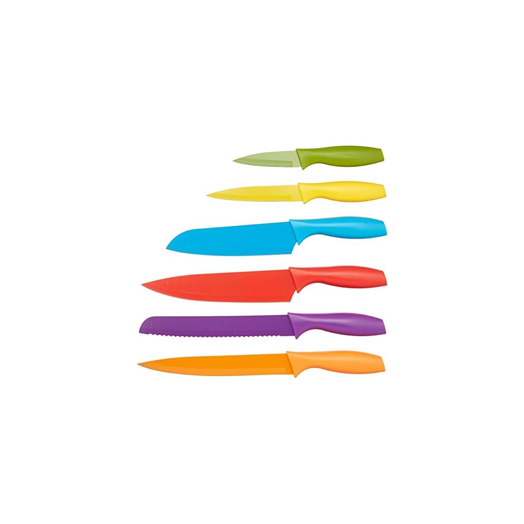 Amazon Basics Knife set, colourful, 12 pieces TrendyKitchenItems