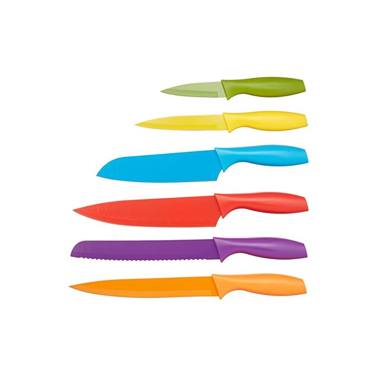 Amazon Basics Knife set, colourful, 12 pieces TrendyKitchenItems