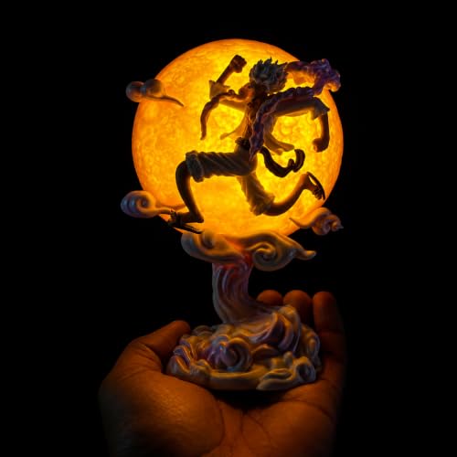 Image of Luffy Moon 15cm Action Figure with Light, One Piece Anime Collectible Toy, Cartoon Character Figure for Kids, Boys, Anime Fans & Room Decoration