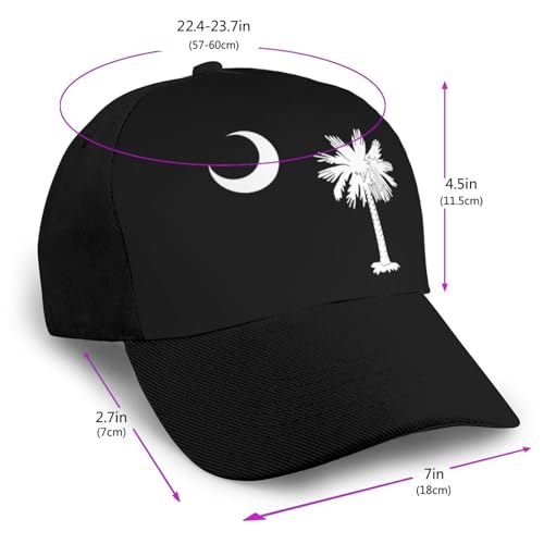 South Carolina Palmetto Trees Bonnets Curved Brim Mesh Baseball Cap Casual Sun Hat Unisex2