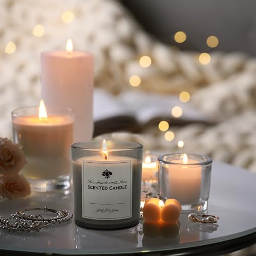 Supmind CJF8090-008 12 Pack Glass Candle Jars-10Oz Gray Empty Candle Jars With Bamboo Lids And Sticky Labels thumb #5