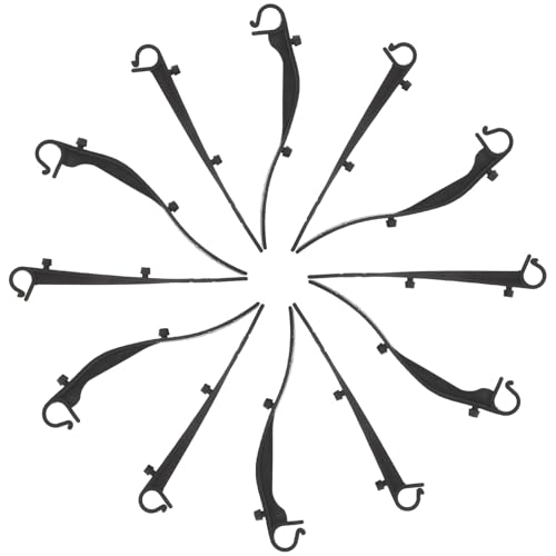 Lurrose Clips de Fijación para Canalones Malla Protectora de Hojas, Plástico Resistente al Viento, Color Negro, 40 Unidades (20 Ganchos Curvos 20 Rectos), Accesorios para Protección