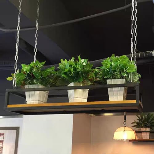 AYVADA Estante de Techo, estantes flotantes de Metal, estantes de Vino montados suspendidos, Soporte Organizador de Altura Ajustable, Soporte de decoración del hogar para Bar, cafetería, Cocina (10