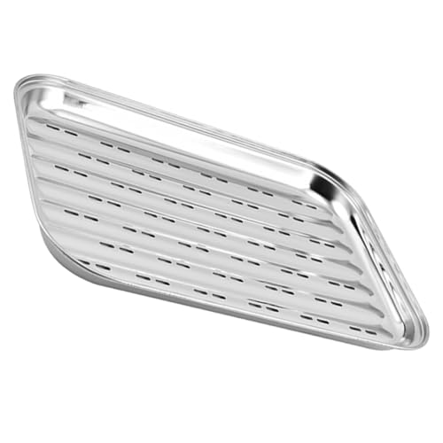 Alipis plato para hornear rectangular verdura atender bandeja de corte bandejas de comida perforadas bandejas multiusos para comida bandeja para servir frutas Acero inoxidable