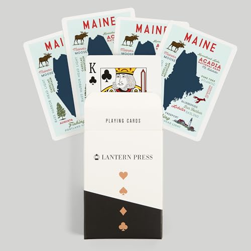 Baraja de cartas tamaño póker, 52 cartas Maine miniatura 6