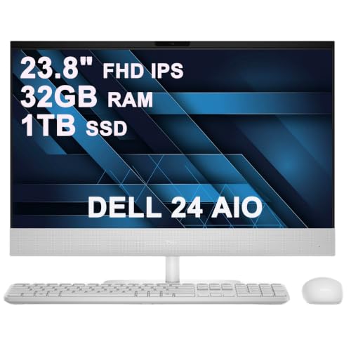 Image of Dell 24 AIO Desktop 23.8 inch FHD Touchscreen Intel 8-core Ultra 7 355 (49 AI Tops) 32GB RAM 1TB SSD Wi-Fi7 for Creator Designer Business Professional Win11