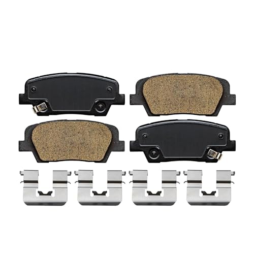 Image of Detroit Axle - Brake Pads for 2017-2018 Hyundai Santa Fe 2019 Santa Fe XL, Front and Rear Ceramic Brake Pads with Hardware Replacement