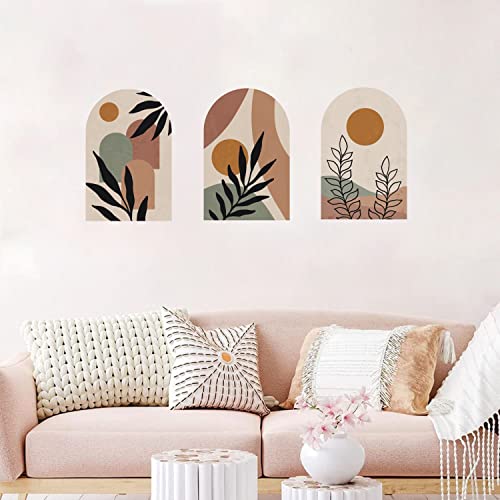Toarti Boho Wall Decal,Arch Wall Sticker,Modern Living Room Wall Art,Tropical Leaves Stickers,Mid Century Boho Style Wall Art Mural #TOP1