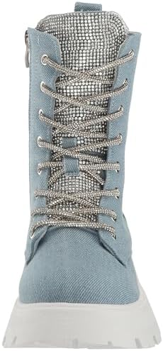 YOKI DELANEY Women's Lug Sole Boot With Stone Laces, Denim, 8 M US | Image 1
