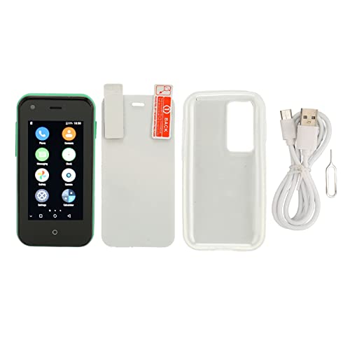 Mini Mobiltelefon 2,5 Tum Android, Dual SIM, Grön Smartphone