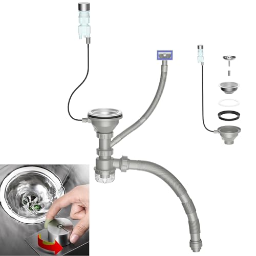 Kit de desagüe para fregadero con botón de control