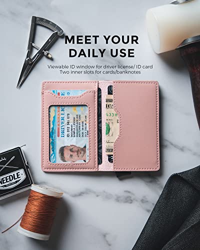 Vulkit Pop Up Wallet Credit Card Holder With Leather Slots Rfid Blocking Metlal Bank Card Case For Men Or Women(Rose) #TOP3