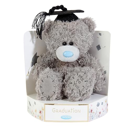 Me To You Tatty Teddy Plush 15cm-High Graduation Bear On Luxury Gift Plinth - Official Collection Grey