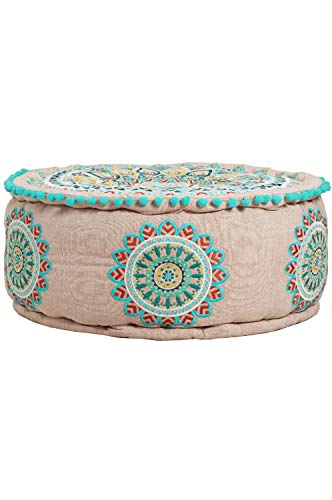Runder Pouf Sitzpouf aus Baumwolle Badar -2- ø 50cm Rund Mit Füllung | Sitzkissen Bodenkissen Kissen Orientalisch… – Bild 5