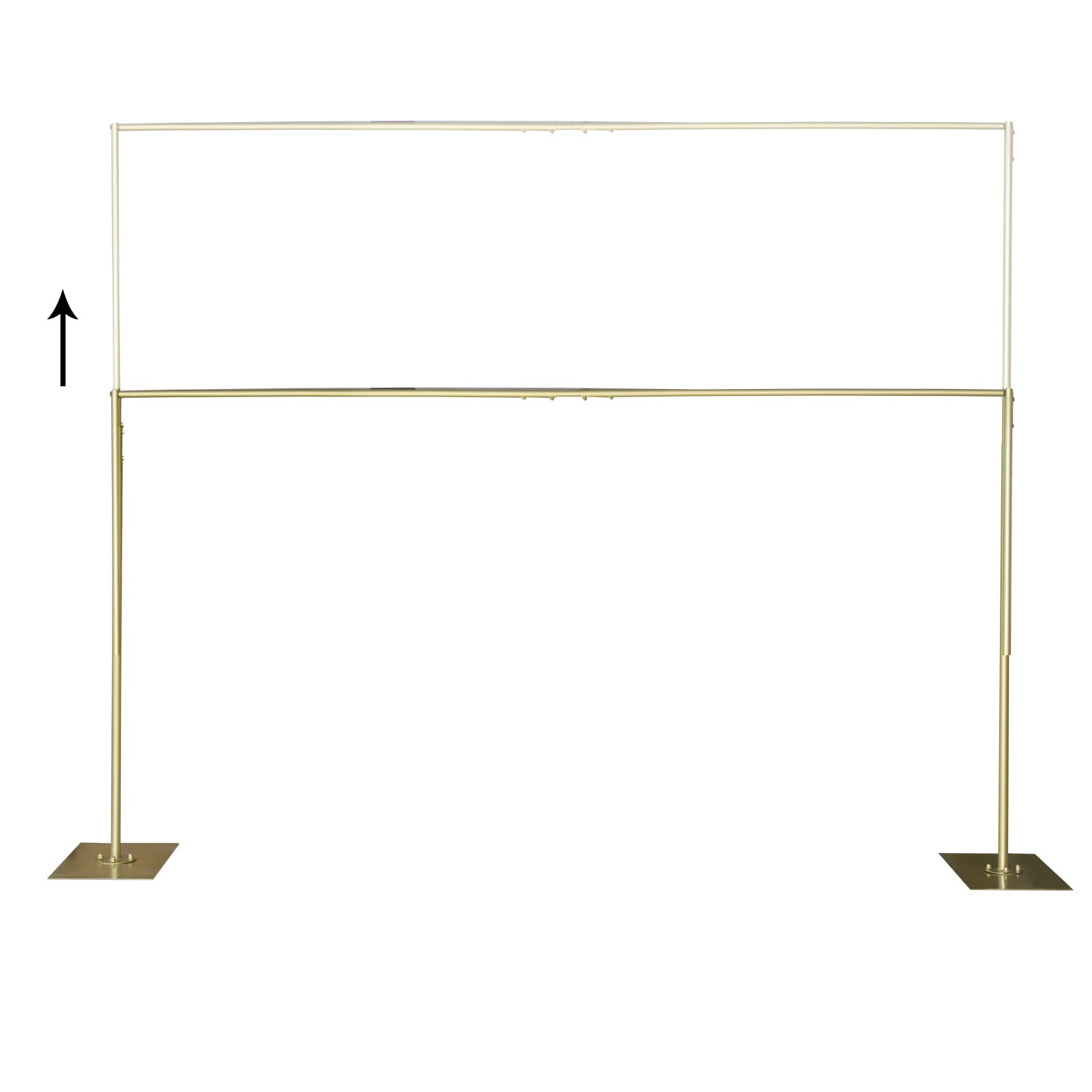 10x10FT Heavy Duty Backdrop Stand Pipe and Drape Backdrop Stand Kit Adjustable Height Photo Background with Metal Base for Photography Wedding Parties, Gold