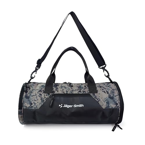 Image of Jager-Smith JSGB551(Black,Camouflage) Unisex Gym Bag with Shoe Compartment | Front Pocket with Bottle Holder