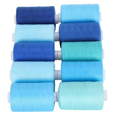 Hilos de costura en rollos AYNEFY 10 colores azul con caja miniatura 3