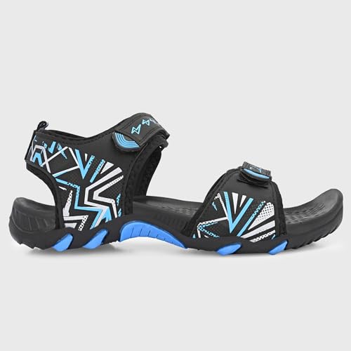 Image of Centrino Men's Phylon Sandals |Adjustable Velcro Strap Athletic Sandals |Geometric Wave Pattern Open Toe|Durable Rubber Sole Outdoor Water Sandals for Summer Beach Hiking Walking & Casual Wear (9352)