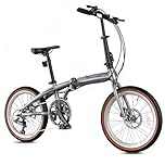 EVERCROSS EM1 Bici Pieghevole per Adulti e Ragazzi dai 12 Anni – Ruote 20", 7 Velocità, Doppi Freni a Disco, Telaio in Alluminio Leggero, Peso 12,7 kg, 99% Pre-montata, Adatta ad Altezze 150-185 cm
