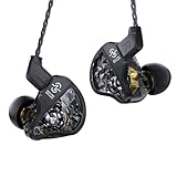 Yinyoo CCZ BC01 PRO HARMONY イヤモニ カナル型 有線イヤホン 1BA+1DD イヤホン 有線 低音強化 ノイズキャンセリング イヤホン 3.5mmプラグ りケーブル可能 iPhone/Android 適用 ゲーム ゲーミング 在宅勤務/配信/通勤/通学/スポーツ/音楽モニター用 (ブラック・マイク無し)