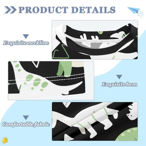 Cute Dino Light Green Black Short Sleeve Little Girls Bathing Suitt Girls Rash Guard Swimsuit Rash Guard Boys for 3-12 Years Traje de Banos para ninas3