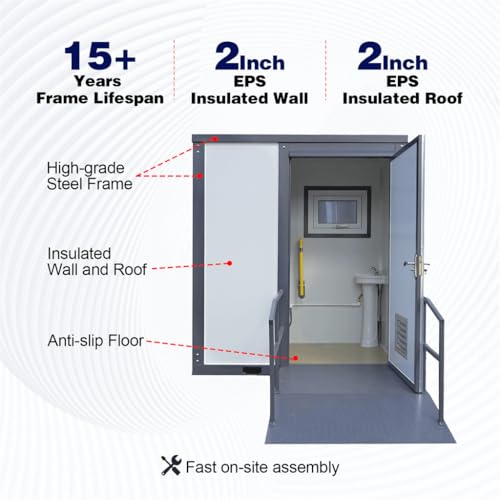 Image of Handicap-Accessible Portable Restroom for Disabled, Outdoor Mobile Toilet for Concerts, Conventions, Construction, Sporting Events