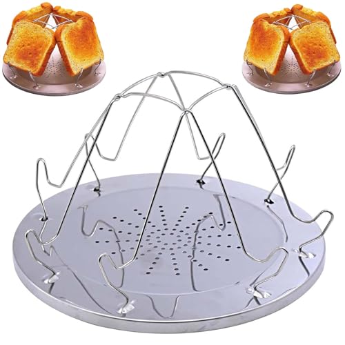 Tostapane Da Campeggio Per Fornelli A Gas - Griglia Pieghevole 4 Fette, Acciaio Inox, Per Outdoor E Picnic - Foto 11